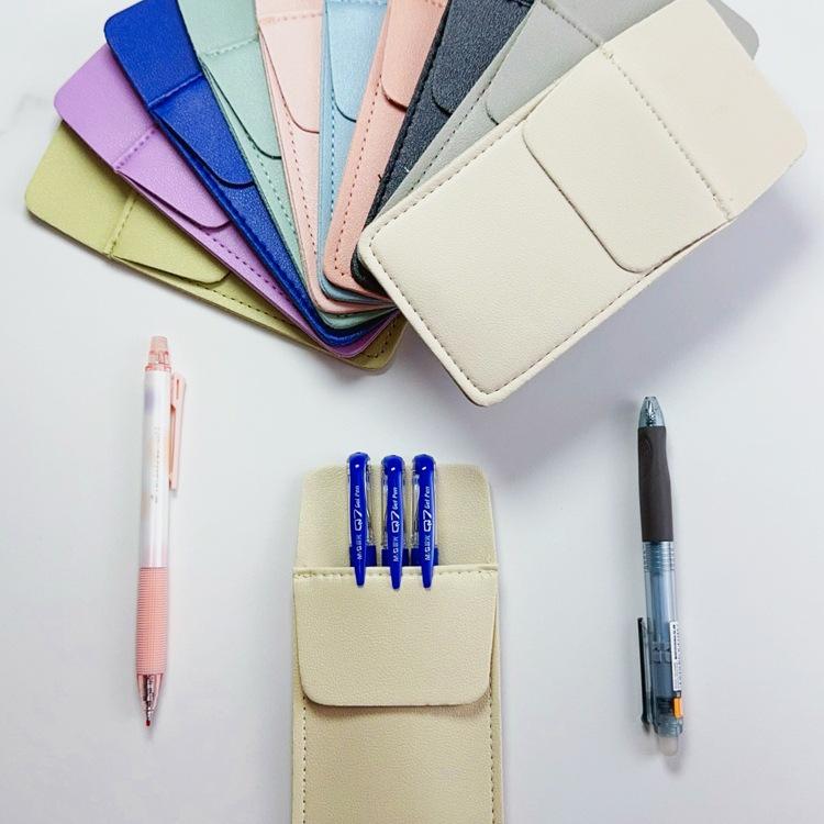 Durable Leather Large Capacity Medical Pen Holder - Leakproof, White Coat Pencil Case