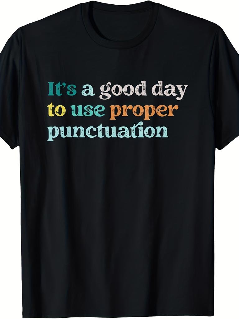 Unisex T-shirt Grammar English Teacher Punctuation Marks T-Shirt - Retro Comma Period Exclamation Question Mark Apo
