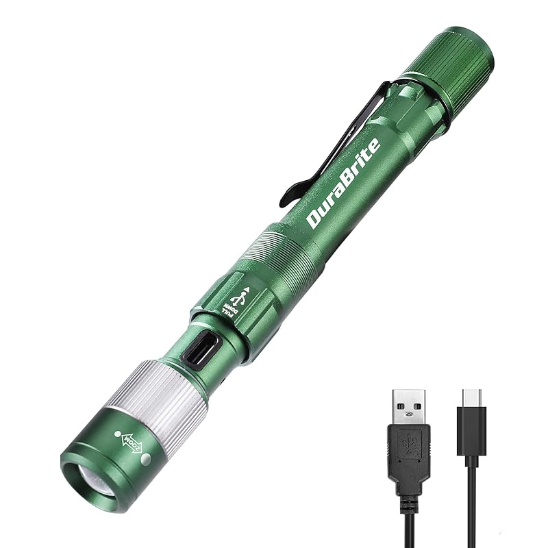 

DuraBrite flashlight handy light LED light pen light 300 lumens high brightness 4 stage dimming Made of aluminum alloy USB rechargeable lightweight