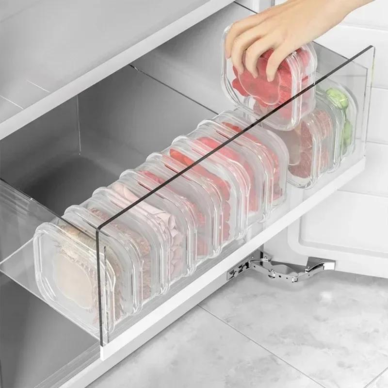 Refrigerator Frozen Meat Box Food Preservation Box Transparent Freeze Meat Vegetable Fresh-Keeping Storage Container with Lid