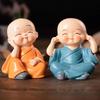 4ks/sada Ozdoby do auta Pryskyřice Mniši Maitreya Buddha Kung Fu postava Panenka Dárek Auto Dekorace na palubní desku Přívěsky Přívěsky