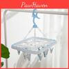 Portable Plastic Rectangular Clothes Drying Rack With 20 Clips Foldable Blue