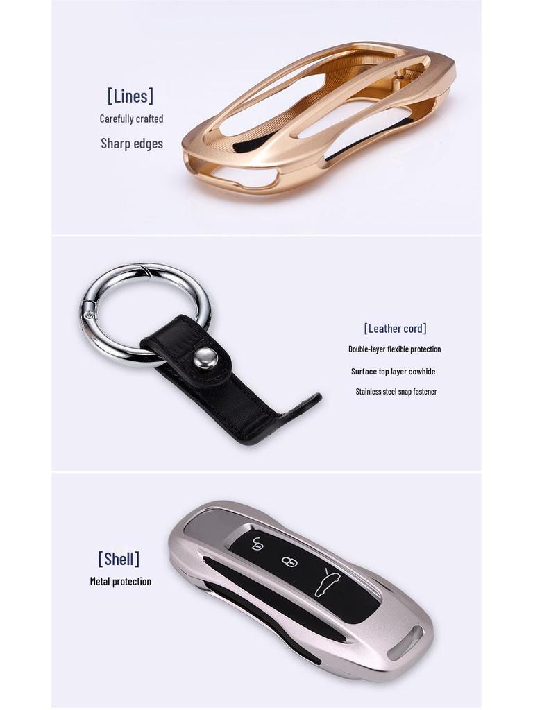 KAKTUS Aluminum Alloy Car Key Cover for Porsche Cayenne