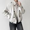 Mizqz High Neck Double Button Trench Short Jacket