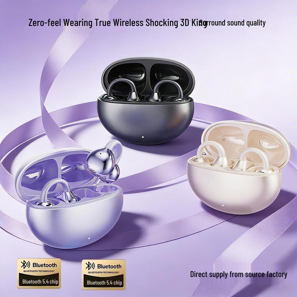 2025 M91 Earclip TWS Bone Conduction Bluetooth Headphones: 3D Stereo, True Wireless for Running & Gaming.
