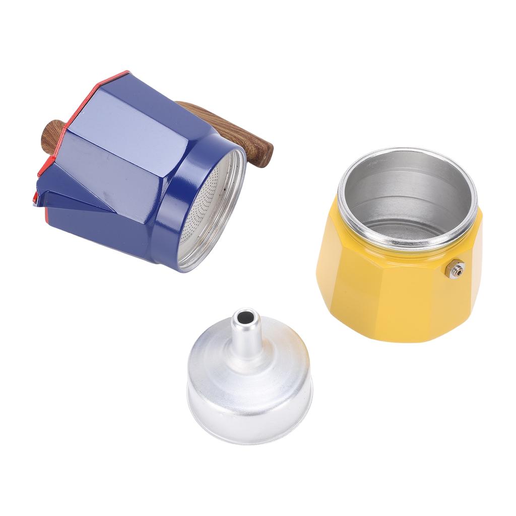 Italian Coffee Maker 150ml 3 Cups Aluminum Single Valve Portable Stovetop Coffee Maker Pot for Cuban Cafe Home Brewing Camping