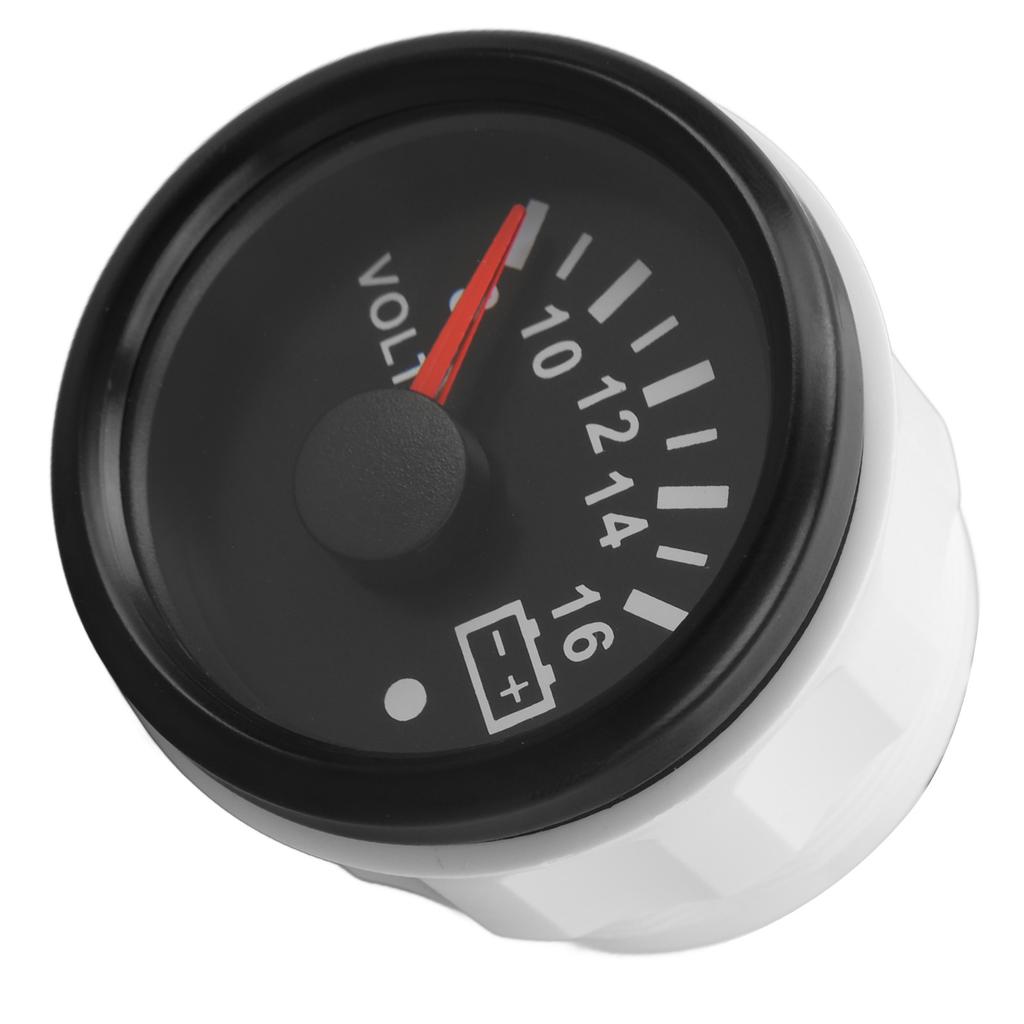 52MM Boat Voltmeter DC9 To 32V Pointer Voltage Gauge with Colorful Backlight for RVs Yachts Fishing Boats Ships Black