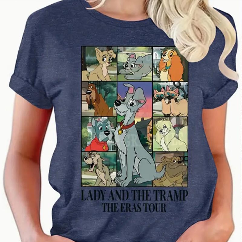 Модная женская фиолетовая футболка с принтом колец — фото 5