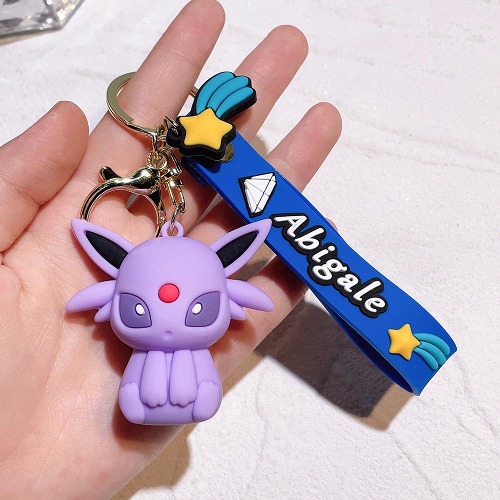 Cute Pokemon Anime Eeveelution Keychain Toy Eevee Leafeon Sylveon Flareon Umbreon Vaporeon Espeon Glaceon Jolteon Birthday Gifts