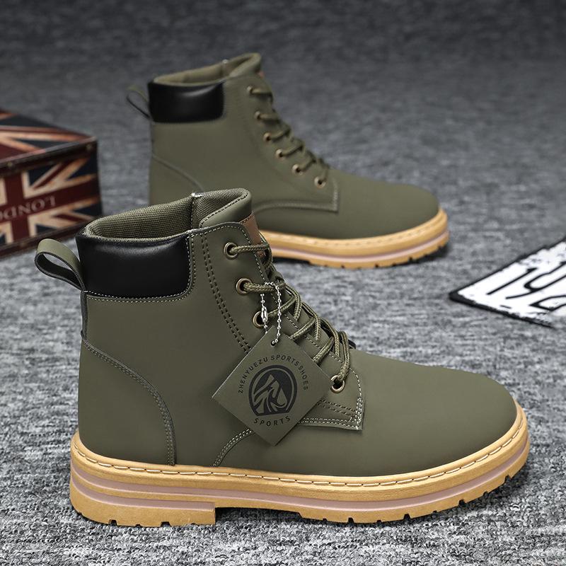 Martin Boots Men's Winter New Men's Shoes British Style Retro Big Yellow Boots Men's High-top Casual Board Shoes Men