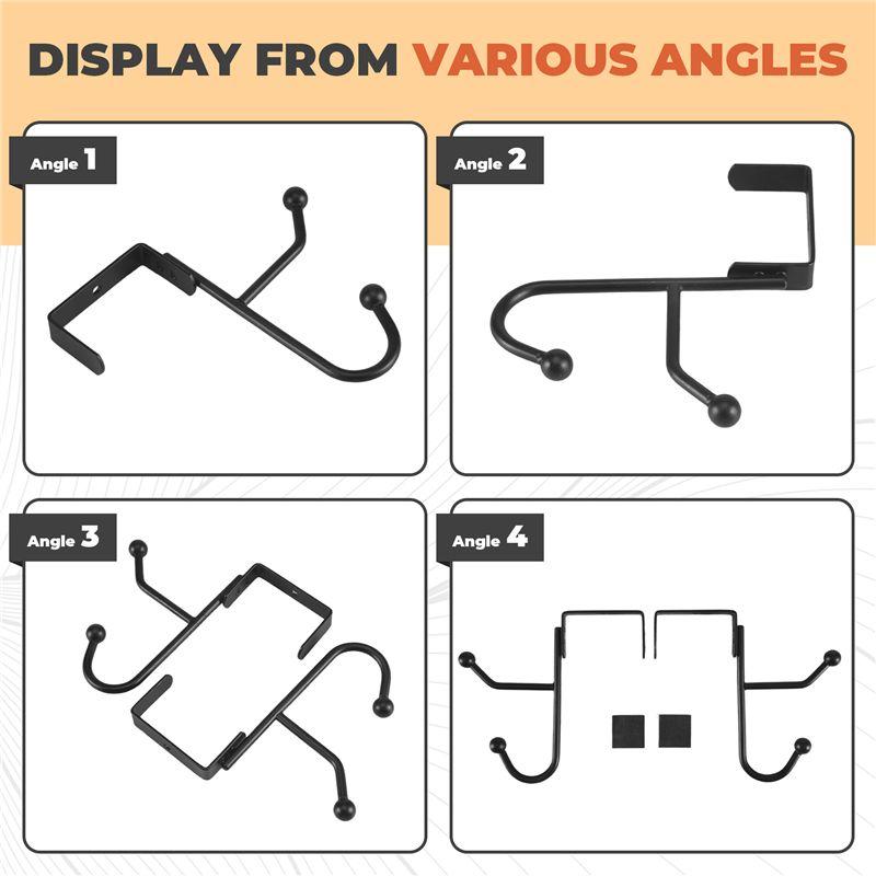 M-Modern-2 Pack Over The Door Hooks Hanger, Sturdy Metal Double Hook Hanger For Hanging Coats, Hats, Robes, Towels