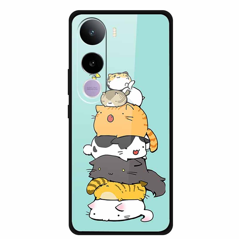 For Vivo Y400 5G Case Y 400 6.67" Animal Wolf Lion Tempered Glass Hard Back Cover For Vivo Y400 2025 Phone Cases Soft Bumper Bag