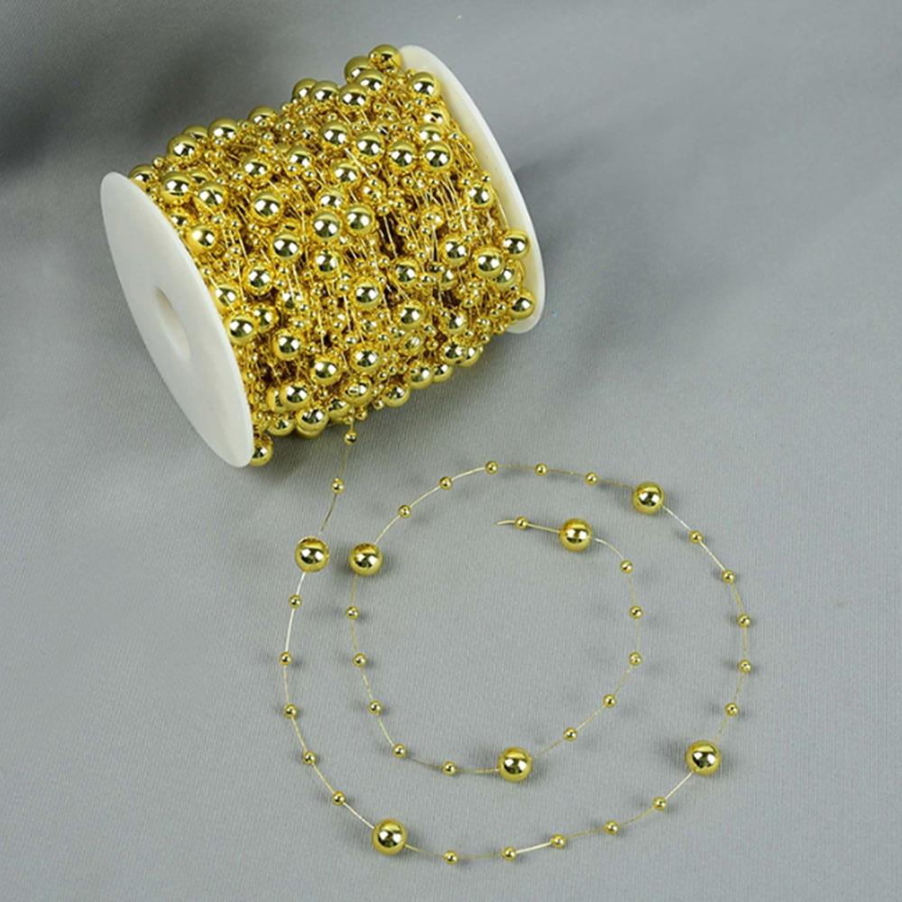 Party & Holiday DIY Decorations Gold Pearl Beads Chain Silver Faux Pearl Pearl Strand Trim 8+3mm Beaded Garland Party Decoration