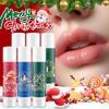 Weihnachts-Lippenbalsam-Geschenkset, 3 Fruchtgeschmacksrichtungen Feuchtigkeitsspendender Lippenbalsam für trockene, rissige Lippen, mit exquisiter Verpackung, Lippenpflege-Geschenke für Frauen und Männer