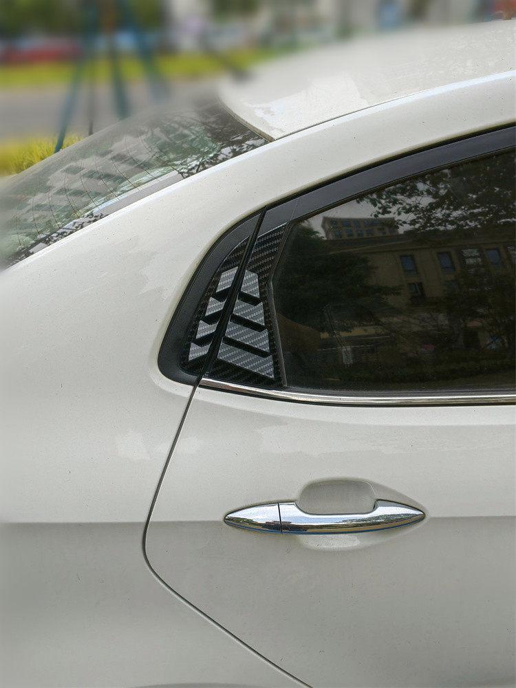 Kia Old K2 Sedan 11-16 Rear Quarter Window Louvers, Carbon Fiber Texture