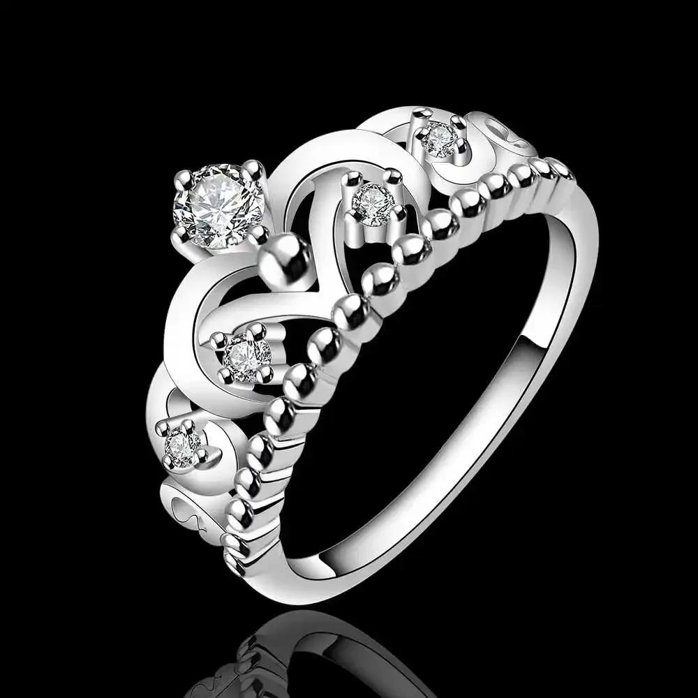 925 Sterling Silver AAA Zircon Crown Rings for Women Fashion Wedding Engagement Party Gift Charm Jewelry 7