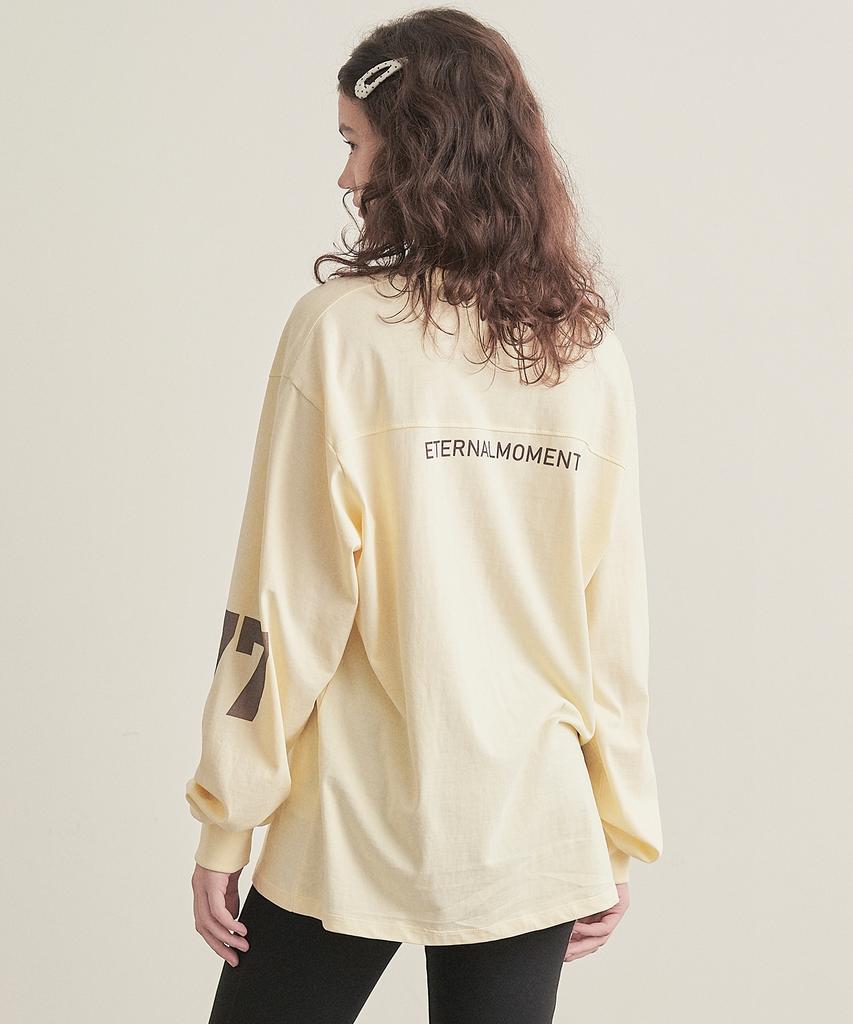 Iteoneolmomeonteu Number Point Loose Long Sleeve Tee _ Yellow