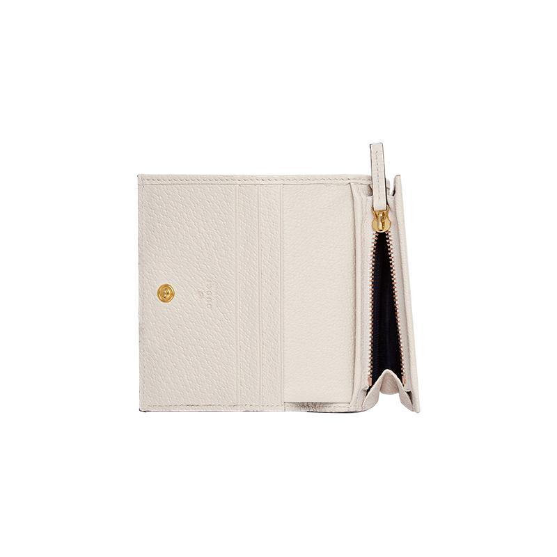 Gucci Ophidia Gold Label Logo Striped Web Short Flip Leather Card Holder Women's White #Classic Recommendation#