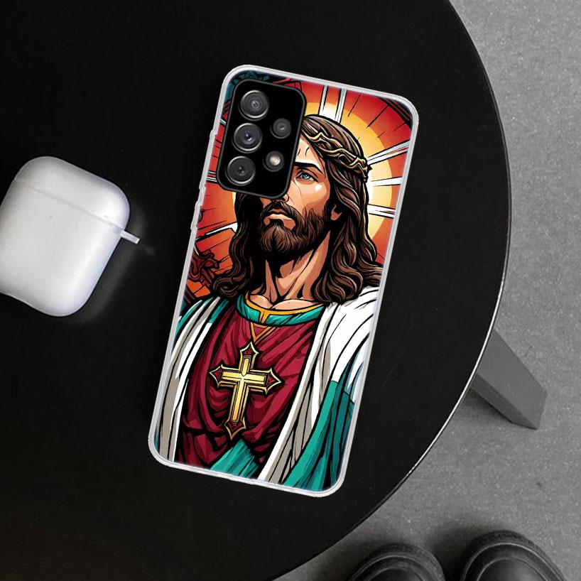 Christian Cross Design Phone Case Cover for Samsung Galaxy A12 A22 A32 A52 A72 A02S A51 A50S A31 A20S A10S Note 20 Ultra 10 Plus