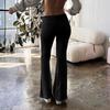 Slim Low Waist Casual Sweatpants For Women Solid Simple Basic Flared Pants Sports Jogging Trousers