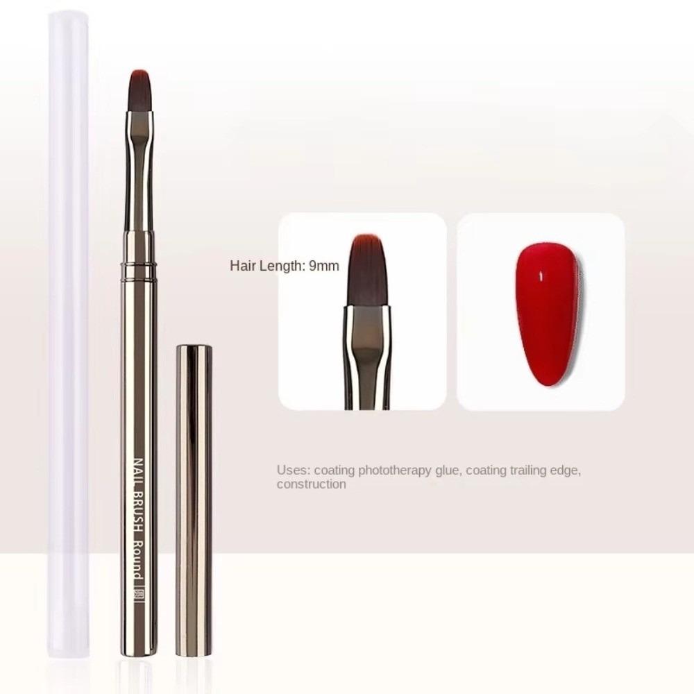 Metal Handle Nail Art Brush Round Shape Nail Brush Professional Nail Art Tool Nail Art Application