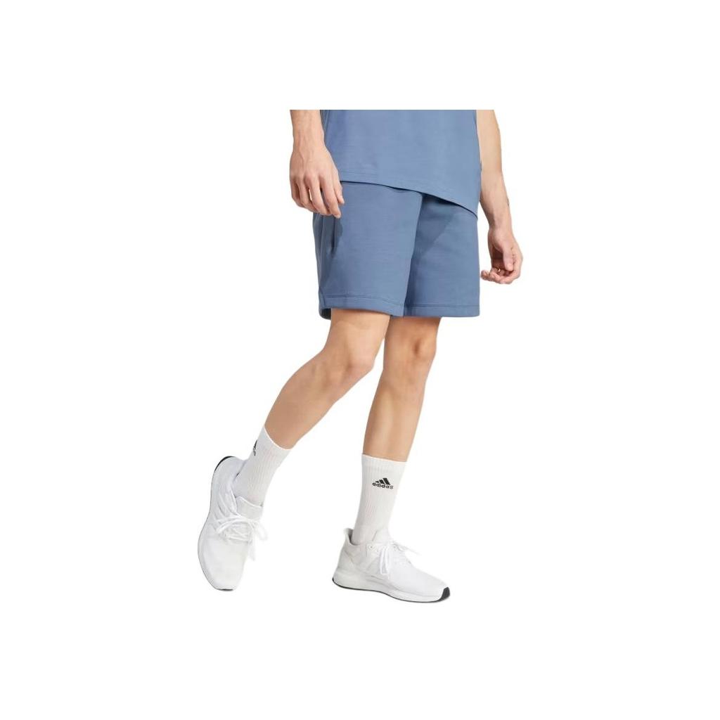 Adidas Solid Color Elastic Mid-Waist Loose Casual Shorts Men Bottoms Blue IR5220