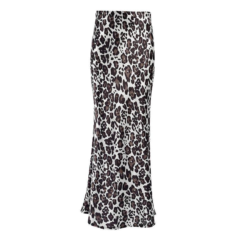 

Fashion Leopard Print Long Skirt Sheath Skirt Sexy Temperament Contrast Color Special-Interest Design Street Leopard print S(Suggested 47.50 kg-52.50 kg)