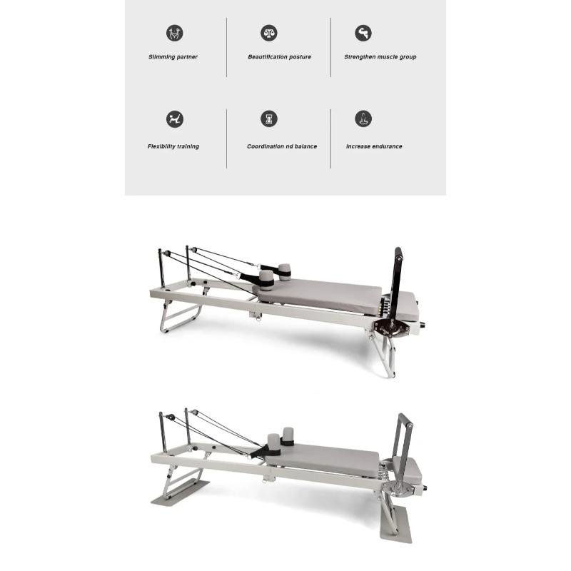 Pilates Reformer Core Bed - Foldable Metal Frame Machine for Yoga Exercise & Home Core Training