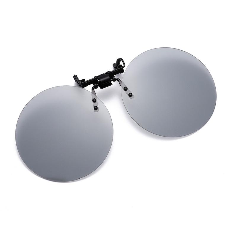 Retro Polarized Clip-On Sunglasses for Men & Women - Round Metal Flip-Up Prescription Glasses