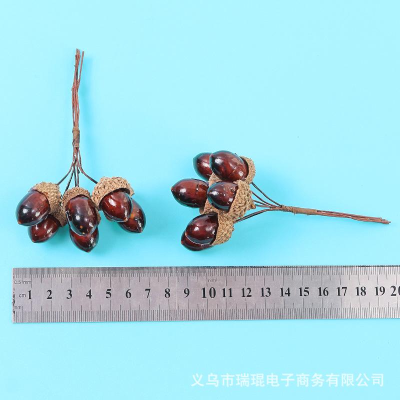 Artificial Mini Foam Fake Nuts Pine Cones 6Pcs Set for Christmas Wedding Tree Vegetable Berry Flowers Decor