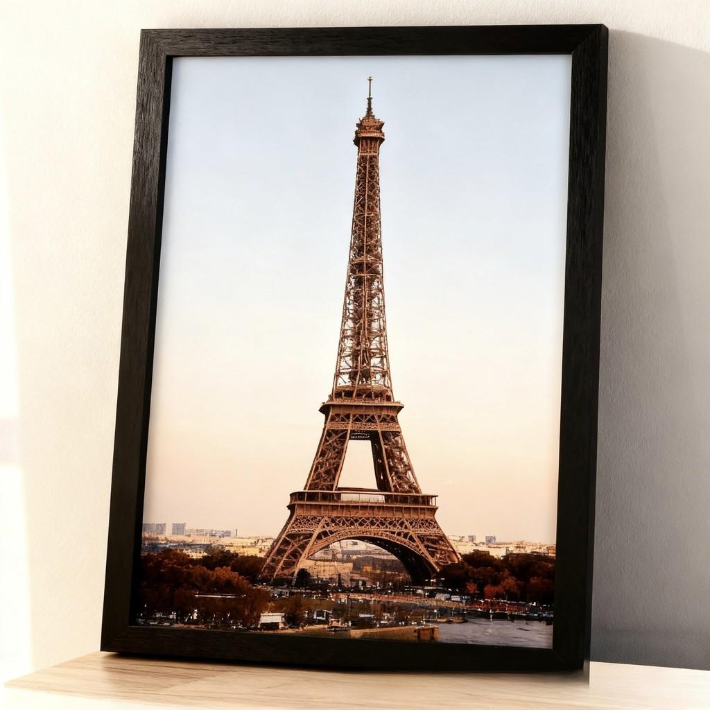 Moderner minimalistischer Fotorahmen mit handgefertigter Holzoberfläche für Wohnzimmerwanddeko