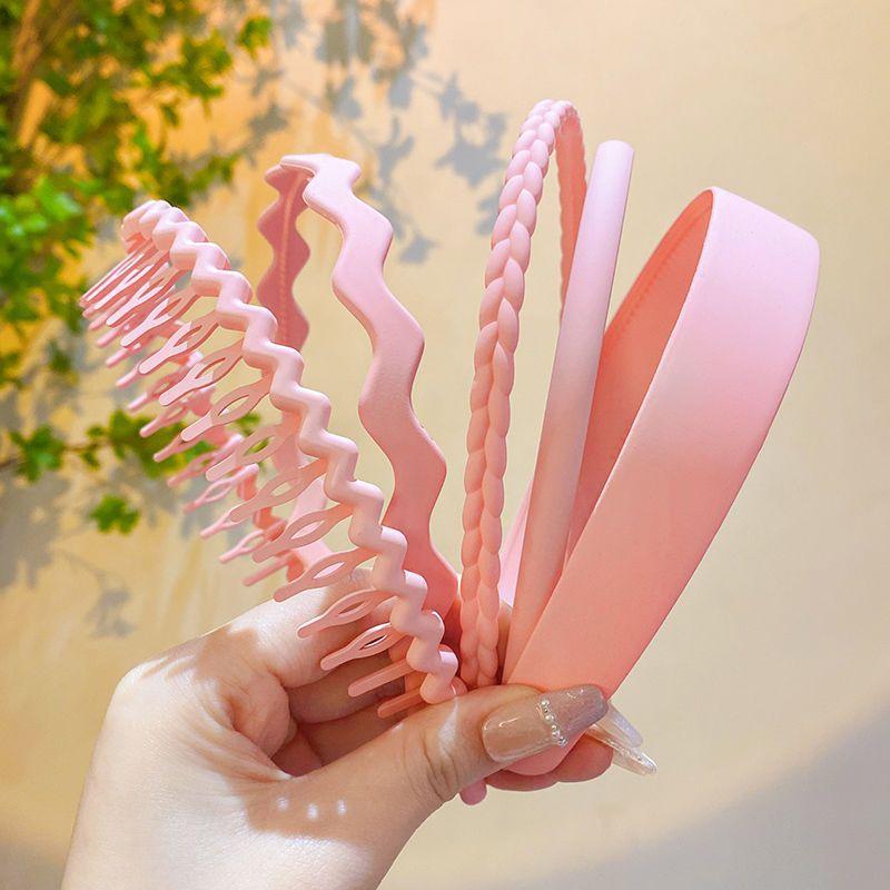 5pcs Sweet Teeth Hair Hoops Set Solid Color Hair Band Hollow Design Head Hoop Women Girls Hair Accessories For Face Wash Skincare Bath