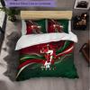 Portugal Football Pattern 3 Pieces Bedding Set Soft Microfiber Duvet Cover with Pillow Cases for Bedroom