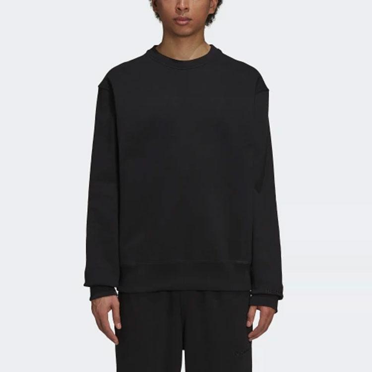Adidas Originals Trefoil X Pharrell Williams Collaboration Solid Crew Neck Sweatshirt Men Sweatshirt Black H58314