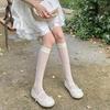Lolita Stockings Children'S Hollow Mesh Medium Tube Stacking Socks Summer Thin Sweet Girl Calf Socks