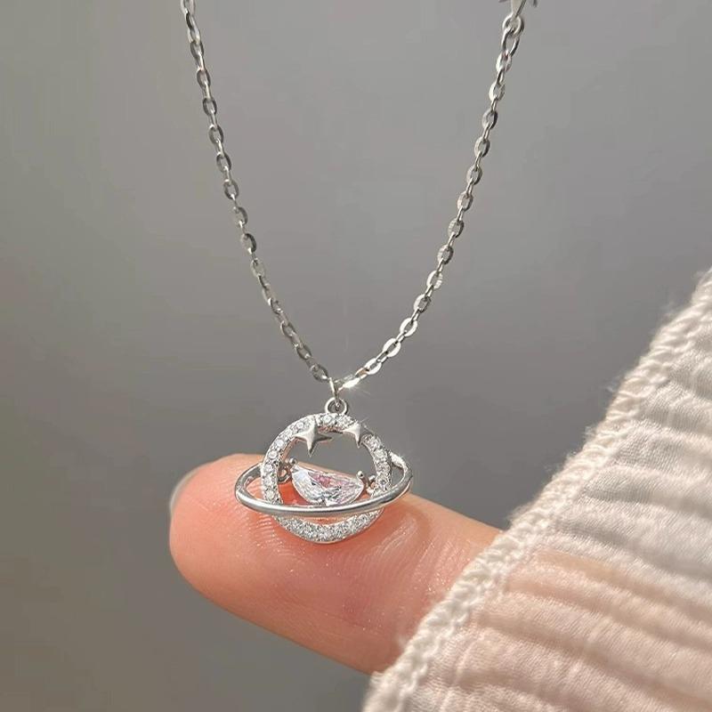Planet Necklace Light Luxury Niche Collarbone Chain Birthday Gift For Girlfriend Gift Premium Durable Quality Useful