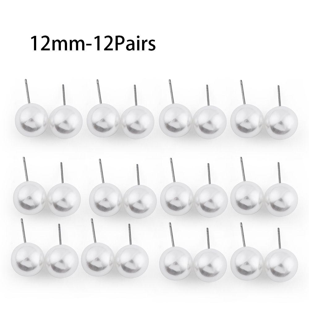 5Pairs/10Pairs/12Pairs Party Jewelry Wedding Engagement Pearl Earrings Ear Stud Elegant Round Shape