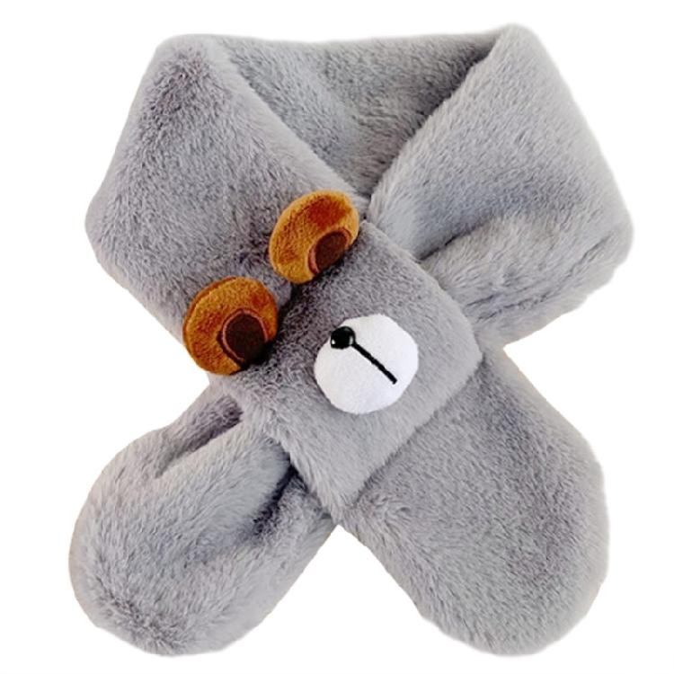 Girls Neck Scarf InsStyle Baby Cartoon Scarf Furry Plush Neck Warmer for Outdoor