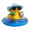 1 Ensemble Décoration de Voiture Mignonne Été Petit Canard Jaune Chapeau Skateboard Coco Canard en Caoutchouc à Presser Ornements de Tableau de Bord de Voiture
