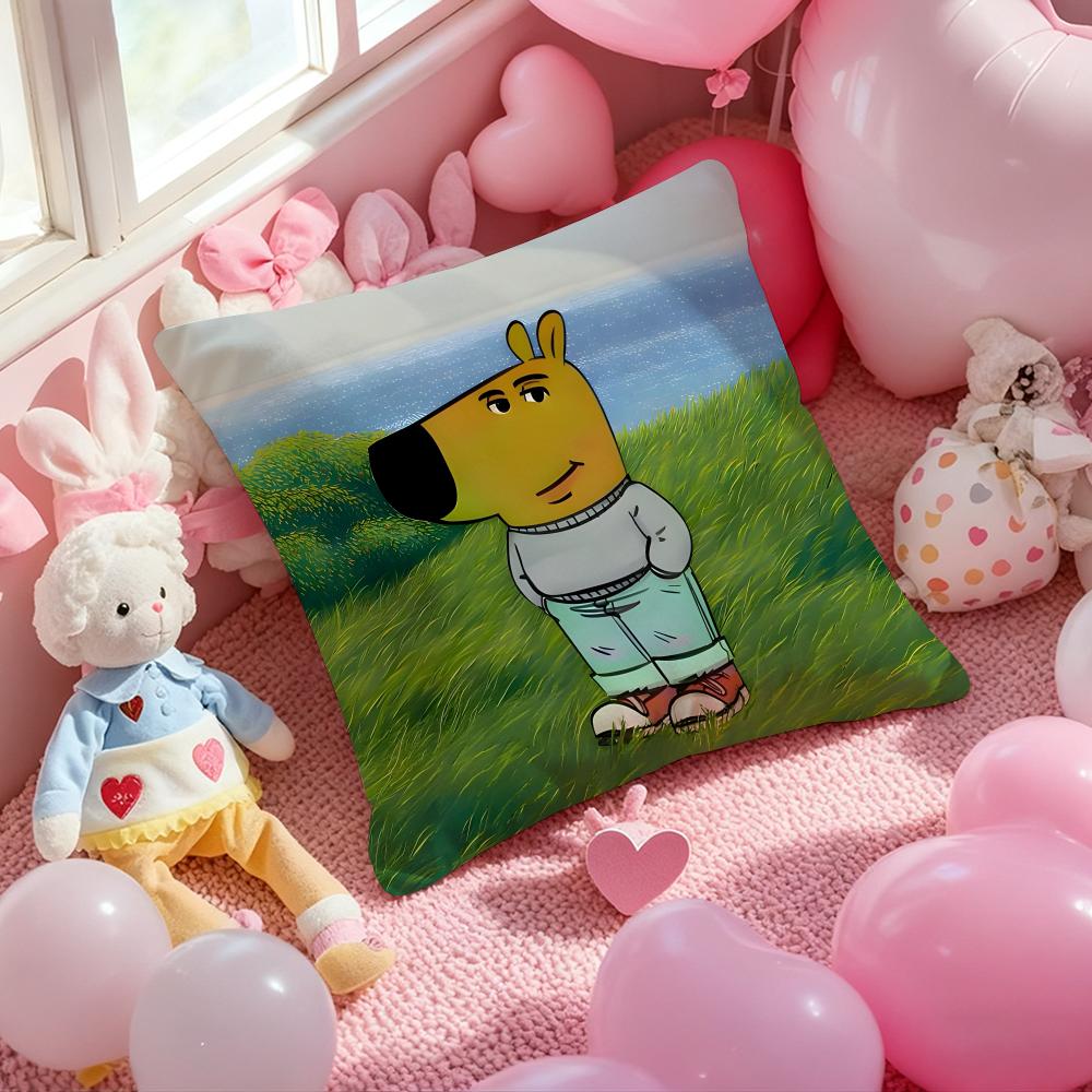 

C-Chill Guy Cartoon Cushion Cover Pattern Printed Pillowcase for Living Room Sofa Cushion Cover & Bedroom Decor 12x12Inch