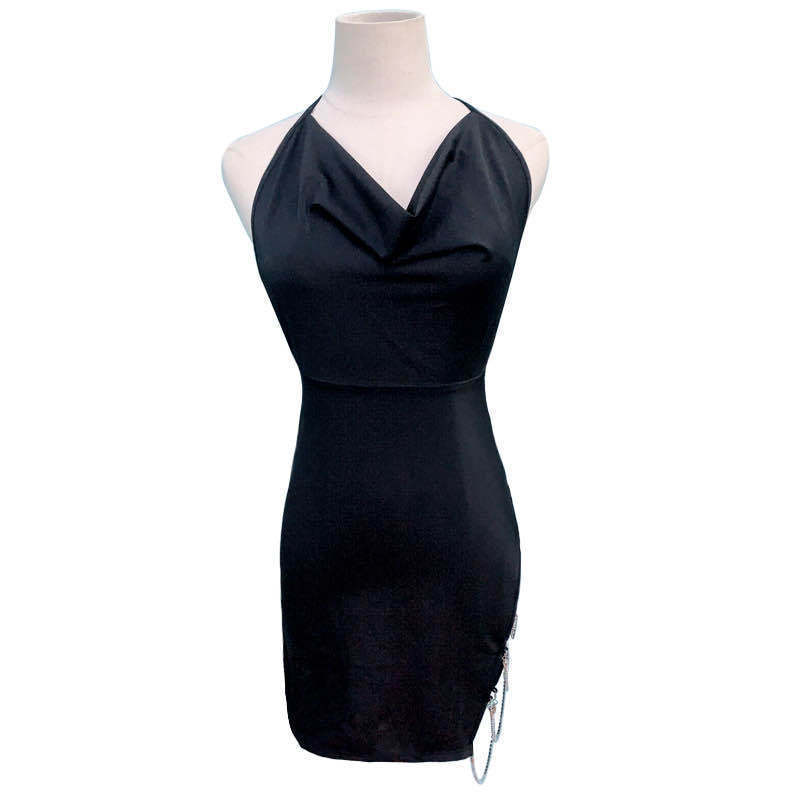New sexy underwear sexy temptation large size suspender backless slit with chain set nightdress