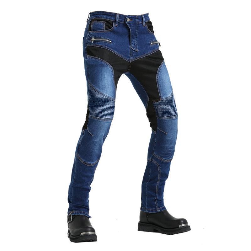 Motorcycle Riding Jeans With Removable Kevlar Knee Pads Adjustable Slow-Rebound Protection Breathable Men Women