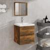 3114176 vidaXL Bathroom Vanity Cabinet and Basin and Mirror Smoked Oak