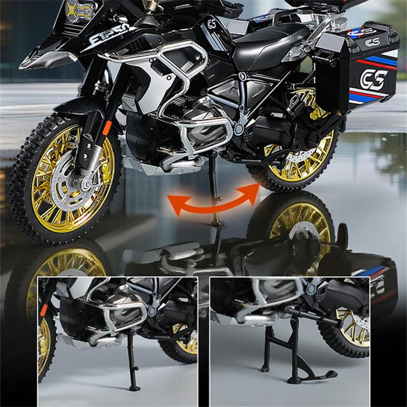 1/10 R1250 Gs Adv Lega Corsa Moto Diecast Metallo Strada Sportiva Moto Modello Suono E Luce Giocattolo Bambini Regalo