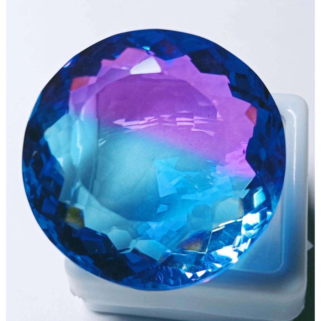 VVS Tourmaline Bi-Color Big Natural Round Cut 90-92 Ct Certified Loose Gemstone