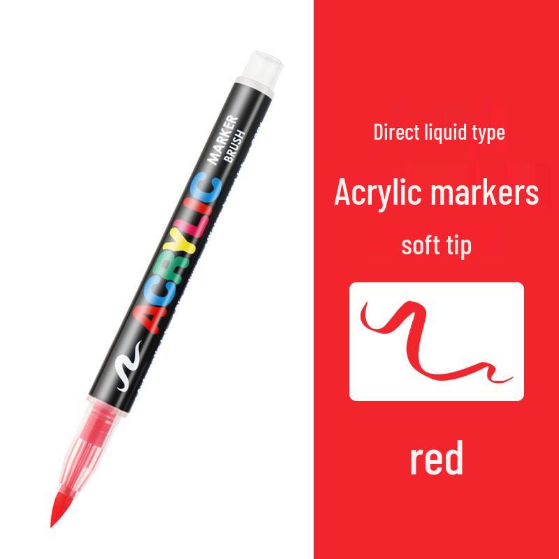 8101 Akrylové popisovače s měkkým hrotem - 12/24 barev pro studentské umění, DIY a graffiti projekty
