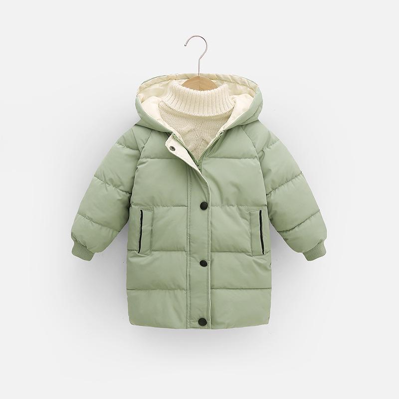 2022 Kids' Mid-Length Winter Down Coat - Korean Style, Boys and Girls, Thick Cotton-Padded