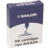 Sailor Fountain Pen Dye-Based Ink Cartridges, Black, 13-0404-120