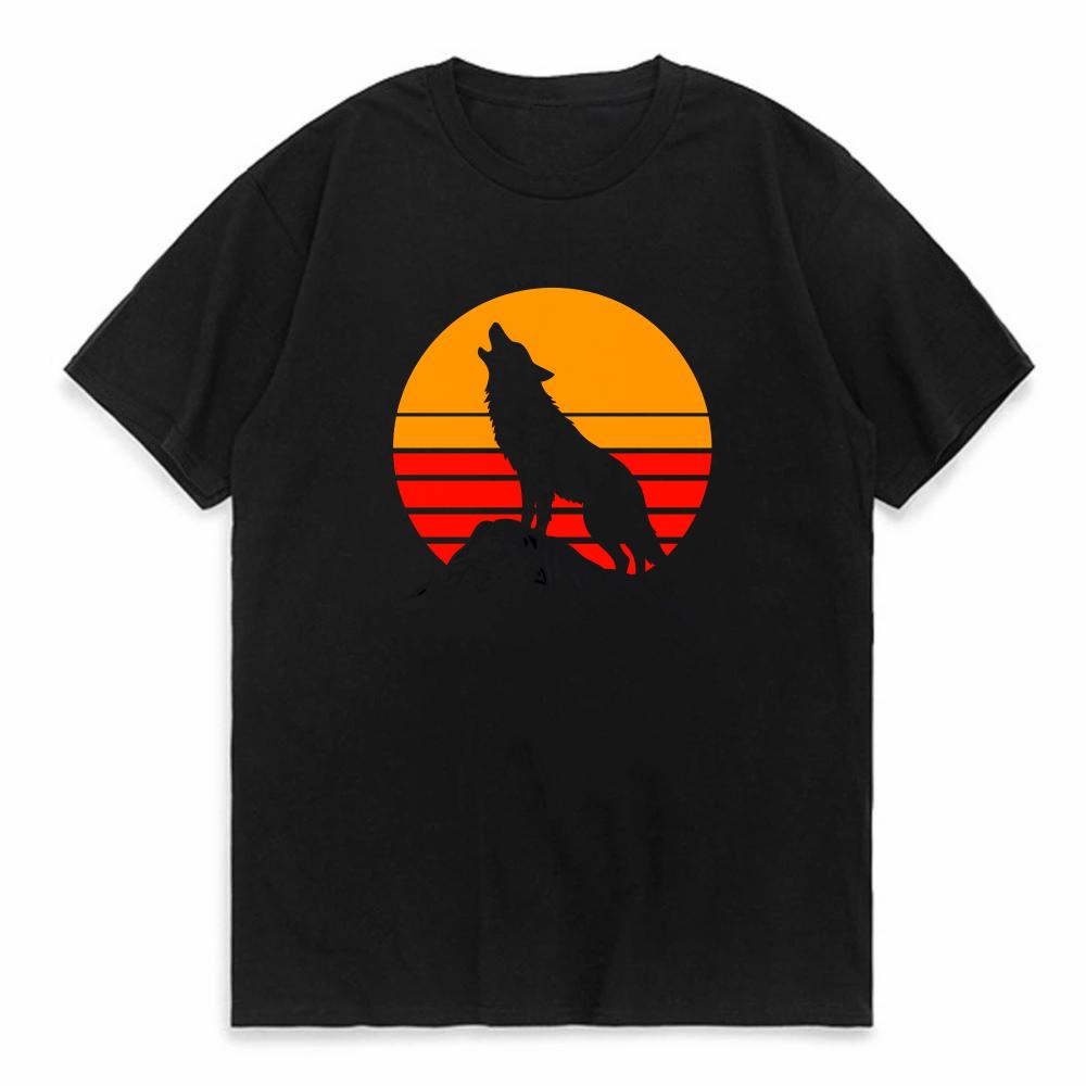 Wolf Funny Print Tshirt Summer Casual Comfort Soft Fabric For Everyday Wear Tee Sports Breathable Loose Top Short Sleeve Tshirt