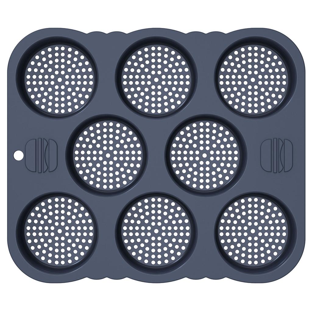 1/2 Pcs Silicone Hamburger Bun Mold 4/8 Cavities Non-stick Hamburger Bun Pan Flexible Reusable Hamburger Bread Molds for Baking